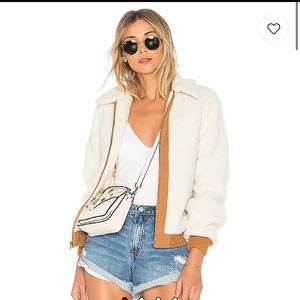 Simone faux fur jacket in ivory XS